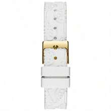 Guess Reloj de cuarzo para mujer, movimiento de cuarzo, caja de acero inoxidable, correa de silicona, resistente al agua, adecuado para reuniones diarias y otras ocasiones Gw0411l1