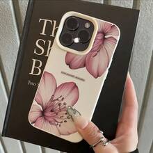 1 chiếc ốp lưng điện thoại màu trắng vân vải, mờ, họa tiết hoa, bảo vệ ống kính, thiết kế tối giản, tương thích với iPhone 16 Pro Max, 15, 14 Plus, 13, 12, 11 - Nhiều màu - Xem 4