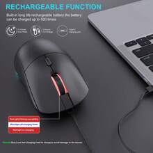 HXSJ T20 Is A 2.4G Wireless Mouse With A 6-Key Sound Office Gaming Mouse. It Features An Ergonomic Grip And A LOGO That Can Emit Light Up To 3600DP RGBChristmas - M32-black - View 7