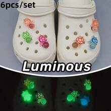 发光鞋配件套装，可爱的 3D 卡通海龟可拆卸发光装饰部件，发光沙滩鞋吊坠，派对和节日的完美礼物