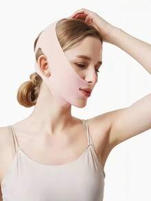 1pc Women Elastic V-Shaped Face Lift Sleeping Mask, Suitable For Daily Wear,Easy To Carrying, Set For Travel, Travel Goods, Vacation, Beach, Gift For Women&Girls