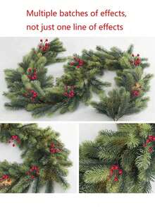 1pc Christmas Artificial Plant Garland Vines, Home Decor Luxury Fake Pine Vine Hanging Ornaments Living Room Indoor, Scene Decoration, Holiday Decoration, Room Decoration, Home Decoration, Office Decoration, Theme Party Decoration, Christmas Decoration, Table Centerpiece - Multicolor - View 2