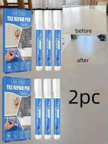 One-Piece Package, Two Pieces Package White Tile Grouting Paint Marking: Waterproof Tile Grouting Colorant And Sealant Pen, For Cleaning Floors And Whitening Agents, White Grouting Pen. White Tile Grouting Paint: Waterproof Grouting Paint Pen, Whitening Agent And Grouting Sealant Marking, For Cleaning Grouting Lines - White Grouting Pen.