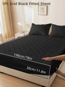 1pc Fitted Sheet, Bedding, Bed Sheet, Waterproof  Fitted Sheet, Skin-Friendly Mattress Cover, Soft And Comfortable Bedding For Bedroom, Room Decor, Halloween Decor, Christmas Decoration, 11.8 Inch Deep Pocket Cooling Breathable Quilted Fitted Sheet For All Seasons, For Single, Twin, Full, Queen And King Size, Solid Color Mattress Protective Cover, Dustproof, Comfortable And Machine Washable - 彩色 - 查看 146