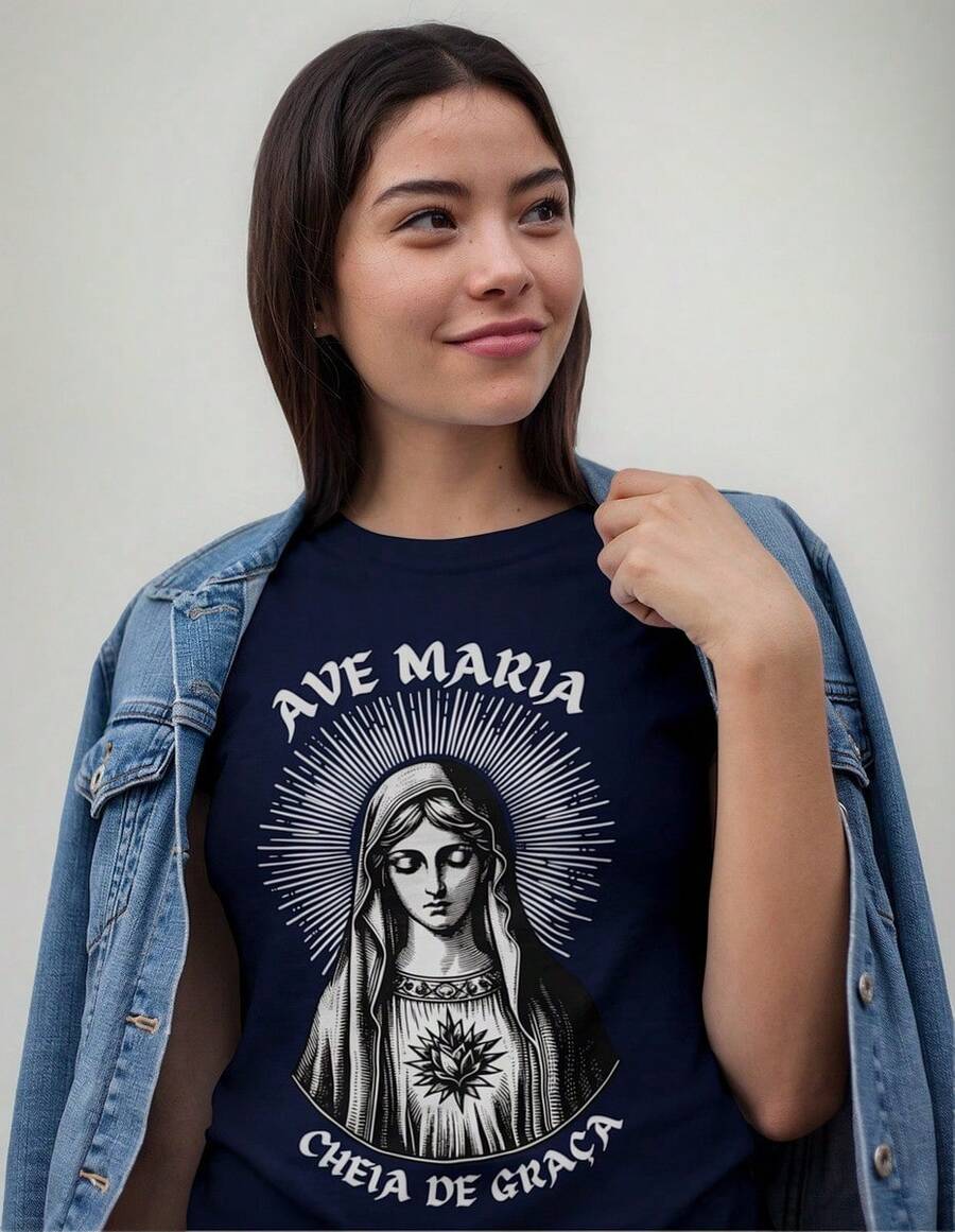 Our Lady Shirt 100% Cotton New Full - 藏蓝色 - 查看 1