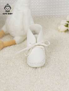 新生儿蝴蝶结系带踝靴，厚实保暖防滑鞋底，学步前鞋，秋冬款