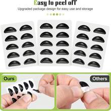 2/5/10 对装眼镜鼻托，带气室，超强粘性防滑软硅胶鼻托，适用于塑料镜框，时尚鼻托（黑色/白色，2 对/5 对） - 多款 - 查看 6