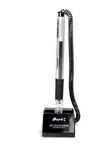 3/5pcs Desk Holder Fixed Gel Pen Counter Advertising Signature Pen Office School Stationery Table Gel Pen - Black - View 3