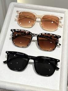 1 pieza Nuevas gafas de moda con montura pequeña estilo coreano para mujer, gafas con montura cuadrada estilo hip hop, accesorios de playa para influencers de moda, básicas para outfits de mujer de negocios casuales, regalos