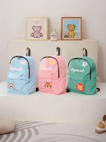 Customized Embroidered Pocket Backpack, Personalized College Backpack, Travel Backpack, Student Backpack, Laptop Bag, Custom Backpack, Casual & Fashionable - Multicolor - View 1