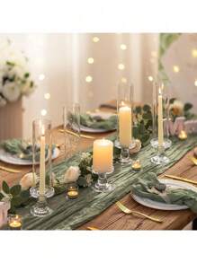 1 Peça/1 Conjunto Suporte de Vela de Vidro, Suporte de Vela Transparente, Castiçal Decorativo, Castiçal de Cristal com Base Redonda, para Suprimentos Casuais Diários de Festa, Velas Brancas, Simples, Elegante, Atmosférico, Velas Românticas para Casamento e Mesa, Pode ser Usado em Festa de Aniversário, Cafeteria, Sala de Estar, Sala de Jantar, Quarto, Banheiro, Escritório