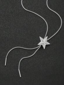 1 pezzo Collana con ciondolo a stella pentagramma oversize, gioiello regalo per donne e uomini, collana con catena a clavicola in stile Y2K