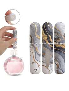 2/4/5pcs Floral Pendant Perfume Spray Bottle, Marble Flower Pattern Perfume Bottle With Key Chain, Women's Crossbody Bag, Handbag Decorative Pendant, Mini Perfume Dispensing Tool, Birthday Gifts For Family And Friends, Holiday Gifts, Portable For Travel 5ML - 彩色 - 查看 6