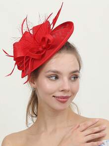 1pc Halloween Headwear Fascinator Headband Clip Hair Accessories For Women Kentucky Headwear Derby Pillbox Hat For Artificial Feathers Cocktail Wedding Tea Party Hat, Autumn, Top Hat, Rave, Bride To Be, Tiny Hats, Mini Fascinator, Mini Top Hat , Mini Cap, Gifts