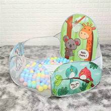 Składany namiot dziecięcy z motywem zwierząt i drzew, sześciokątny basen z piłeczkami, pole do gry w piłkę, kosz do koszykówki, aktywność w pomieszczeniach i na zewnątrz oraz kemping, zabawki podróżne (piłki nie są dołączone), zabawki dla niemowląt, namiot dla dzieci w wieku 3-12 lat, basen z piłeczkami, namiot kempingowy, namiot z trampoliną, namiot, namiot dziecięcy, dedykowany namiot dla dzieci, odpowiedni dla chłopców i dziewczynek, prezent urodzinowy