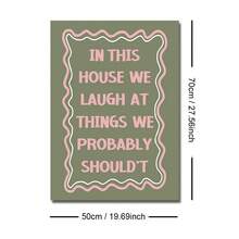 1 幅带框/无框《在这所房子里，我们笑了》搞笑语录海报绿色粉色印刷墙面艺术帆布印刷简约女孩房间美学装饰时髦画作，适用于走廊、客厅、卧室、现代家居装饰 - 彩色 - 查看 11