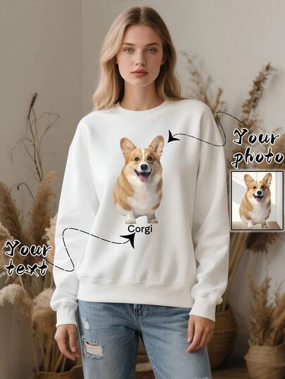 Customizable Women Long Sleeve Top, Hooded Design. You Can Customize Your Favorite Picture And Design Your Beloved Pet. This Personalized And Uniquely Designed Top Is Suitable For Daily Wear, Outdoor Travel, Sports And Other Occasions. It Is The Best Gift For Family, Friends, Birthdays And More.