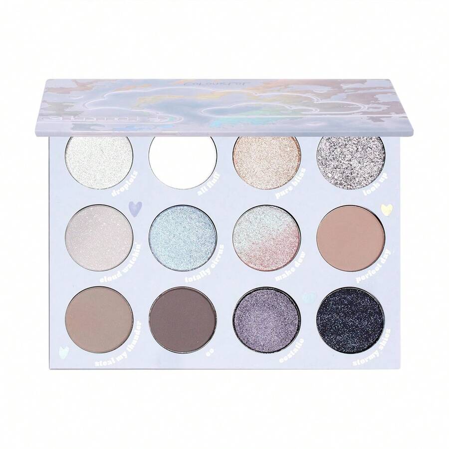 ColourPop Eyeshadow Palette - Eye Makeup Palette With Matte, Metallic, Matte Sparkle &Amp; Glitter Finishes - High-Pigment Eye Makeup With A Long-Wearing Formula - Cloud 9 (0.49 Oz) - Cloud - 查看 1