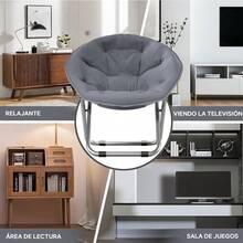 AVEDISTANTE AVEDIANTE Sillas Plegables de Sala,Silla Platillo, 76 * 52, Sillon Individual Plegable,Adecuada para Uso Exterior e Interior, Jardín, Camping, Sala de Estar o Dormitorio-Gris - Gris - Ver 5