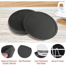 ¡Recomendado12 Piezas Posavasos para Mesa,Porta Vasos,Portavasos de Silicona Antideslizantes,Posavasos de Bebidas con Soporte Posavasos,Adapta Bar Hogar Restaurante Cafetería(Negro)¡Top de Temporada - 1 - Ver 2