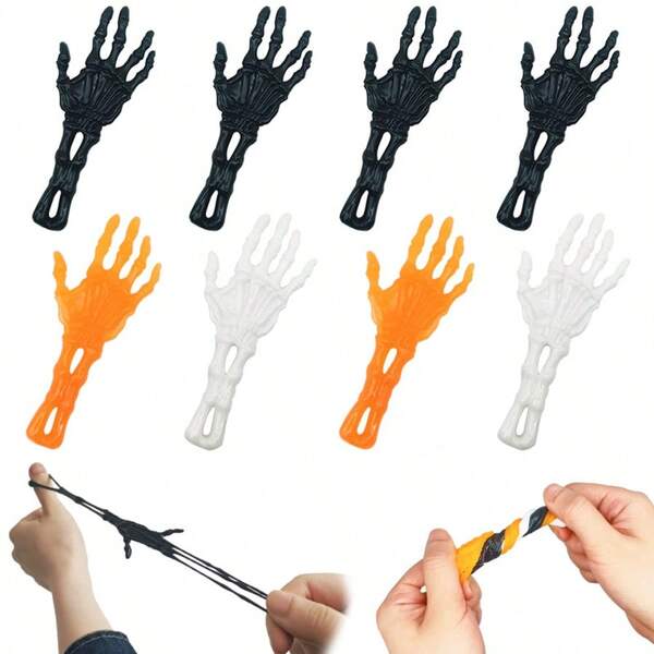 Lanzador de mano elástica y pegajosa de TPR suave y flexible, juguete antiestrés, lanzador de mano de fantasma de Halloween, recuerdo de fiesta