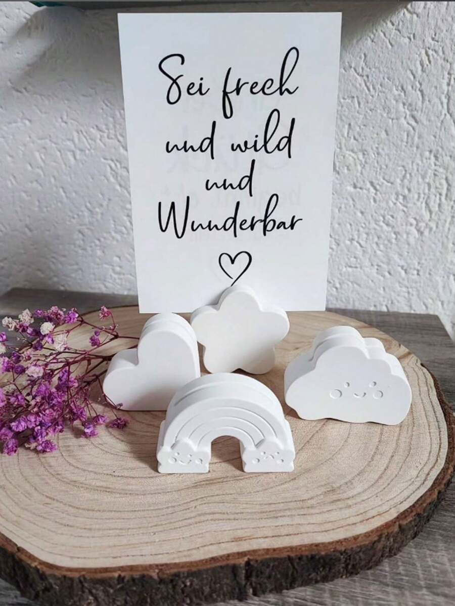 1 件 DIY 硅胶模具，用于卡片夹、半圆形、云朵、彩虹、六边形、心形卡片托盘、树脂、水晶、石膏模具