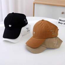 Czapka baseballowa z haftem w kształcie serca, wysoki kucyk, półrondo dla kobiet, uniwersalny kapelusz z daszkiem przeciwsłonecznym na lato - Wielokolorowe - Zobacz 4