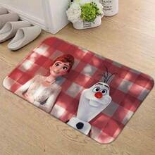 1pc Piece Printed Entrance Doormat,1pc Anna And Olaf Frozen Movie Theme Doormat Non-Slip Mat Gift Mat Personalized Home Decor Mats For In Door Kitchen Entrance Rugs And Mats Foldable Easy Cleaning