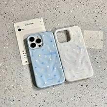 Funda azul y rosa con diseño brillante de meteorito arrugado. Resistente a golpes. Compatible con phone 16 Pro, 15, 14 Plus, 13, 12 y 11. Ideal para Año Nuevo, Pascua, Halloween o para regalar a amigos y familiares. - Azul - Ver 4