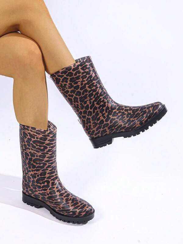 Women's Waterproof Ankle Rain Boots With Comfortable Sole For Outdoor And Casual Wear