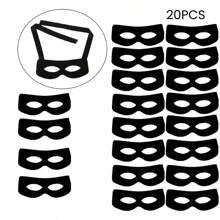 20pcs Zorro Eye Mask, Felt Half Face Mask For Halloween, Christmas, Costume Party, Masquerade Ball, Performance, Stage, Movie Props