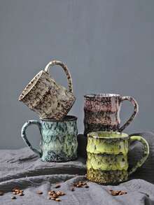 1 Stück großvolumige, im Brennofen gebrannte Keramiktasse, kreative Kaffeetasse, im grenzüberschreitenden Handel sehr gefragter Keramikbecher, im Brennofen gebrannter Becher aus dem Nahen Osten, tolles Geschenk für Vater und Mutter