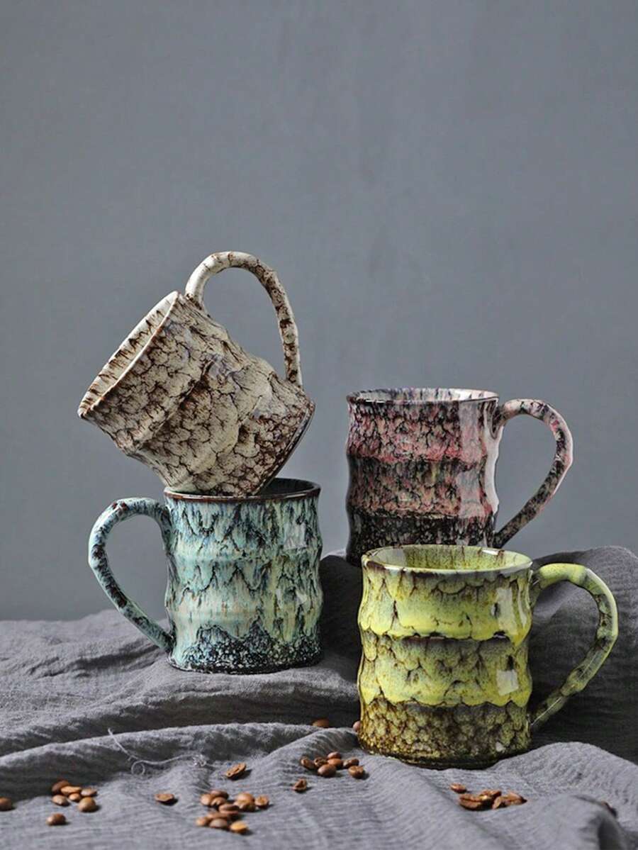 1 Stück großvolumige, im Brennofen gebrannte Keramiktasse, kreative Kaffeetasse, im grenzüberschreitenden Handel sehr gefragter Keramikbecher, im Brennofen gebrannter Becher aus dem Nahen Osten, tolles Geschenk für Vater und Mutter