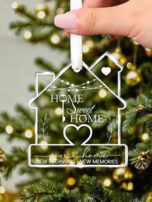 New Home Christmas Ornament,Sweet Home Acrylic Ornament, New Home, New Beginning, New Memories, Christmas Home Hanging Ornament, Moving House Gift For Family, House Warming Gifts, Christmas Holiday Party Decoration, Christmas Tree Ornament Home Decor Christmas Decorations Room Decor
