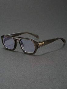 1 Cặp kính thời trang cổ điển unisex, gọng đôi, không độ, đa năng dùng hàng ngày và làm phụ kiện, thích hợp cho buổi hẹn hò ngày Valentine. - Trong sáng - Xem 4