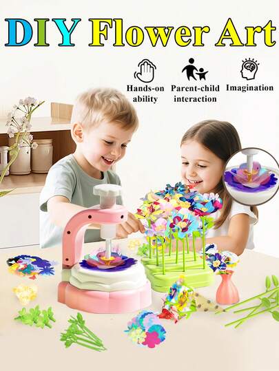 1 pezzo Macchina per goffratura, kit di materiali fai-da-te educativi, giocattoli creativi per bambine, simulazione di artigianato, profumo, piccolo fiorista per asilo, opere d'arte in tessuto floreale, giocattoli interattivi, regalo di compleanno creativo per bambini
