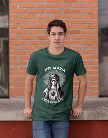 Camisa Nossa Senhora 100% Algodão Novidade Full - Verde Escuro - Visão 2