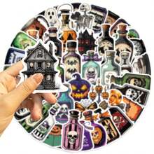 SCXXBSW 50pcs Halloween Potion Bottle Stickers Cool Anime Stickers Decorative Stickers Waterproof And Durable Cool Anime Stickers Waterproof And Durable Mobile Phone Case Decorative Stickers Can Be Affixed To Laptops, Mobile Phones, Water Bottles, Guitars, Skateboards, Suitcases, Etc., Start Your DIY Creative Journey, Is The First Choice For Gifts For Festivals Such As Halloween And Christmas - Multicolor - View 6