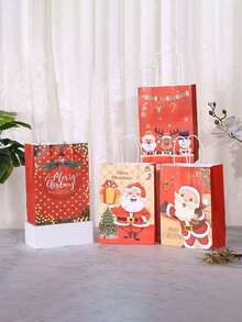 12pcs/Pack Christmas Party Gift Baking Candy Cookie Bags, Assorted Christmas Christmas Decorations Christmas Pajamas Christmas Gifts Christmas Decor