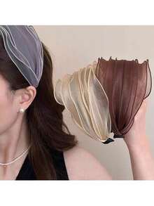 1件装女士优雅发箍，颜色可选薰衣草色、香槟色、黑色、浅灰色、浅粉色、拿铁色，宽檐刘海发饰，女士发带，秋季穿搭，发箍，化妆发箍，头饰，美妆家居发饰 - 彩色 - 查看 1