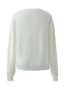 Solid Color Semi Open Neck Fashionable Button Over Sweater For Women In Autumn And Winter, Elegant And Slouchy Design