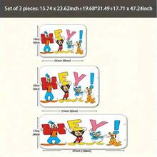 1 pieza Felpudo de entrada impreso, 1 pieza Felpudo de bienvenida "¡HOLA!" con , Pluto, Donald Duck y Goofy, antideslizante para interior, exterior, cocina, entrada, decoración del hogar, regalo, plegable y fácil de limpiar