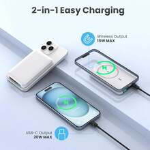 XBJ Wireless Magnetic Absorption Battery Suitable For Summer Holiday Outdoor Travel/Camping And Hand Free Emergency Backup Mobile Power Supply Gifts For Family, Friends, Birthday Power Bank Portable Charger Magnetic Wireless