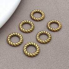 10 piezas de anillos cerrados con flores retorcidas de acero inoxidable, hallazgos de joyería DIY para collares, pulseras, cuentas, cuentas planas, fabricación de joyas de uso diario