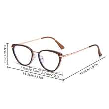 Y2K Stylish Blue-Green Cat Eye Frame Glasses, Women's Non-Prescription Eyewear Accessory