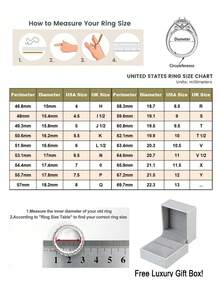 AIHUASI 1 chiếc nhẫn đính hôn bạc Sterling 925 đính kim cương Moissanite sang trọng dành cho nữ 1.0*1.0mm 0.85 carat cắt tròn lấp lánh màu D VVS1 Nhẫn cưới đính hôn Moissanite Promise Nhẫn vĩnh cửu Trang sức cao cấp Quà tặng Valentine - Bạc - Xem 12