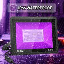1/2 Pack 100W Black Light, LED Blacklight Flood Light With Plug And Switch, IP66 Waterproof, Black Lights For Glow Neon Party, Halloween, Birthday Party, Body Painting, Fluorescent Tapestry - US B Type Plug(110-127V) - View 2