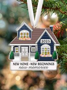 New Home, New Memories, New Beginnings, Christmas Acrylic Ornament,Christmas Home Decor 2025, Christmas Tree Hanging Decorations, Housewarming Gifts For New House, New Home Acrylic Ornament For New House Decor, Moving House Gift For Family Friends Christmas Decorations Room Decor
