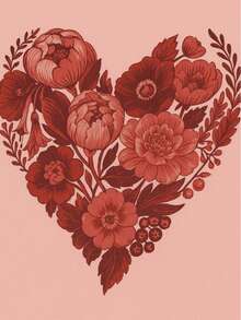 Ilusión Playera de dama, cuello redondo con estampado de corazón con flores, moda casual de mujer - Rosa - Ver 4