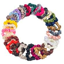 12/10/6pcs Versatile Satin Solid Color Sage Green Scrunchies Hair Accessories, Multi-Color, Simple & Lightweight, Suitable For All Seasons, Hair Ties, Scrunchy Hair Ties, Sport ,Head Piece - Sage Green - View 6